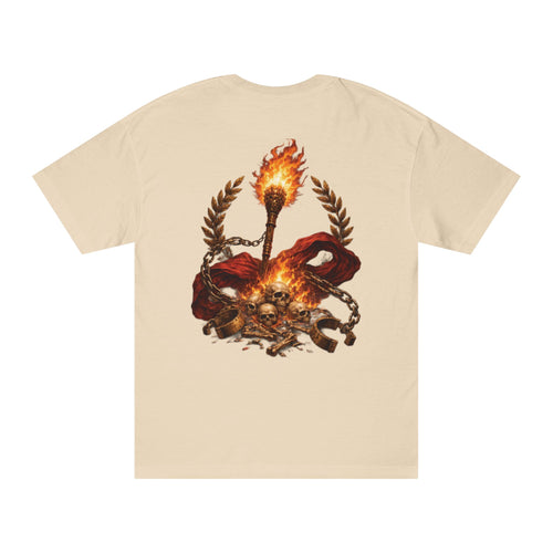Classic Tee — Flaming Torch Crest Graphic T‑Shirt