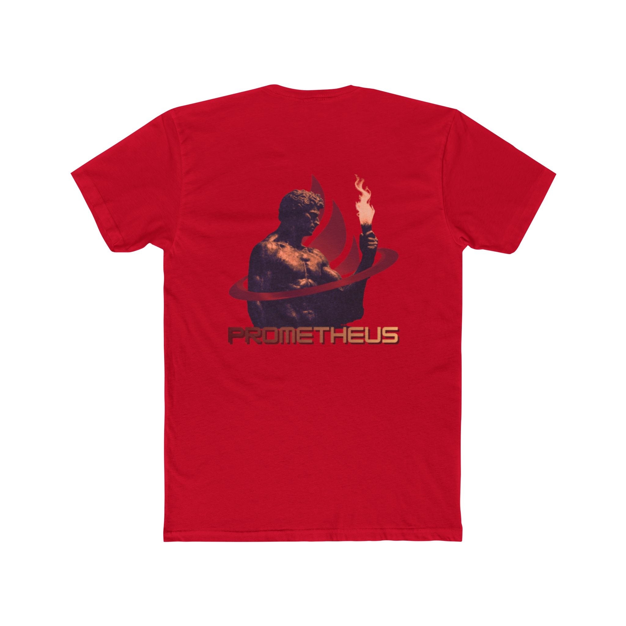 Prometheus Statue Flame Graphic Tee — Mythic Firefront T‑Shirt